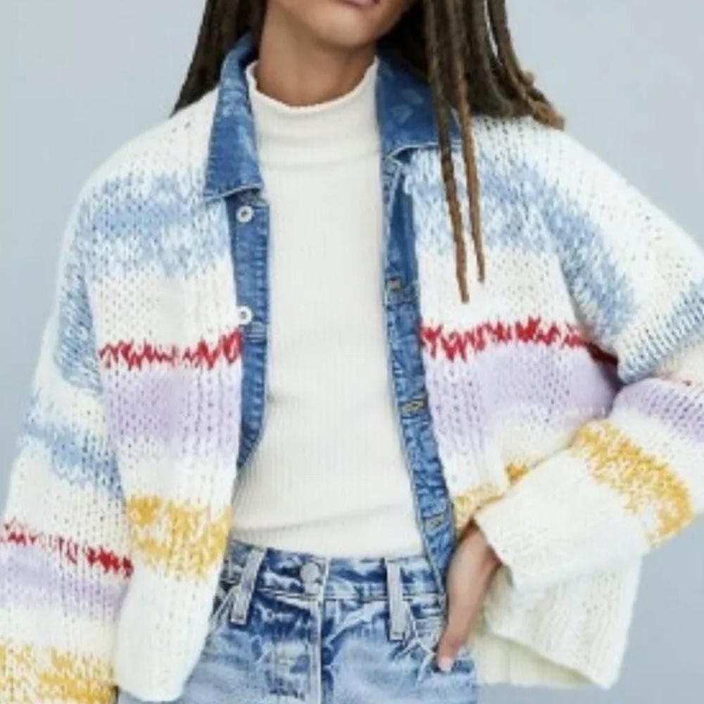 Anthropologie Multicolor Knit Cardigan - Picture 2 of 14
